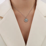 Stainless Steel Compass Pendant Necklace for Women