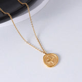 Stainless Steel Compass Pendant Necklace for Women