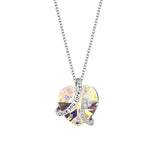 Ocean Heart Crystal Necklace S925 Sterling Silver Heart Shaped Clasp