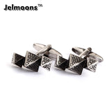 Cufflinks Three Sliver Cubic Honeycomb Style For Mens Shirt Cufflinks
