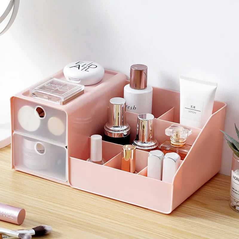 Drawer Type Cosmetics Storage Box Plastic Jewelry Lipstick Makeup Box