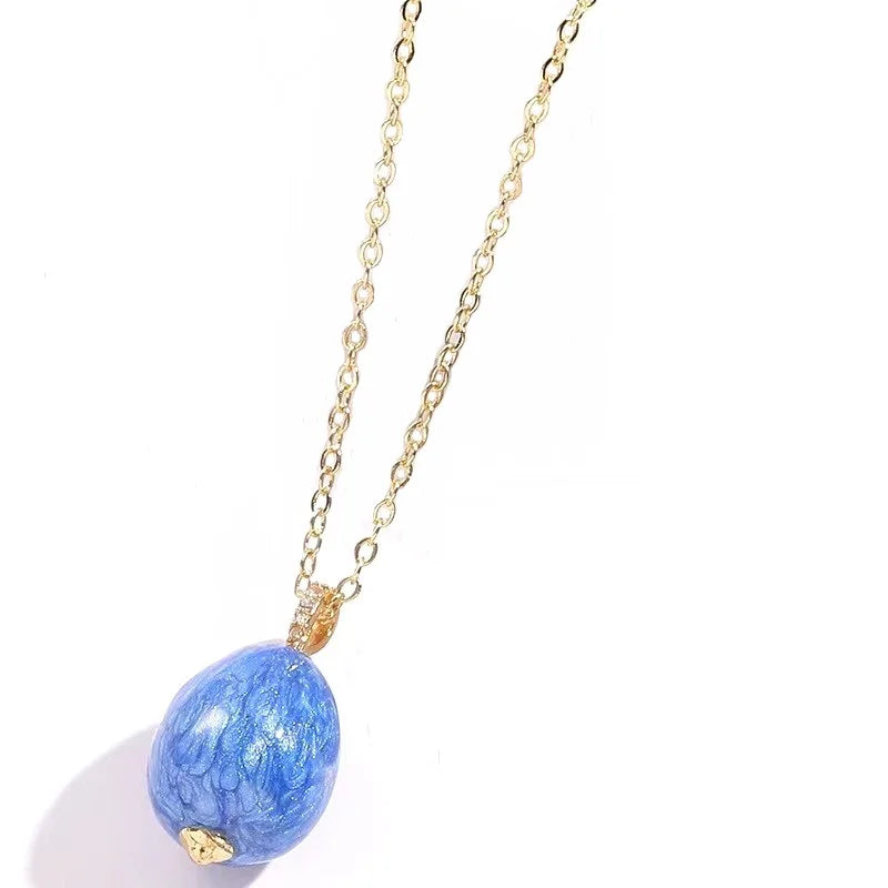 Enamel Egg Pendant Necklace, Environmental Friendly