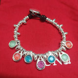 European American 925 Silver Diamonds Bracelet Charm Jewelry