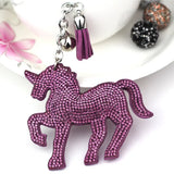 Explosion-proof Flannel Zircon Keychain Tassel Unicorn Bag Pendant