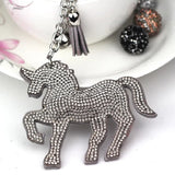 Explosion-proof Flannel Zircon Keychain Tassel Unicorn Bag Pendant