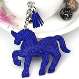Explosion-proof Flannel Zircon Keychain Tassel Unicorn Bag Pendant