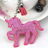 Explosion-proof Flannel Zircon Keychain Tassel Unicorn Bag Pendant