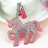 Explosion-proof Flannel Zircon Keychain Tassel Unicorn Bag Pendant