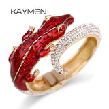Crocodile Cuff Bangle Bracelet for Women Gold Plated Statement Animal Bangle
