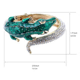 Crocodile Cuff Bangle Bracelet for Women Gold Plated Statement Animal Bangle