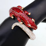 Crocodile Cuff Bangle Bracelet for Women Gold Plated Statement Animal Bangle