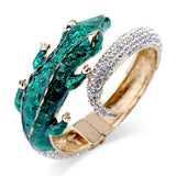 Crocodile Cuff Bangle Bracelet for Women Gold Plated Statement Animal Bangle