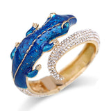 Crocodile Cuff Bangle Bracelet for Women Gold Plated Statement Animal Bangle