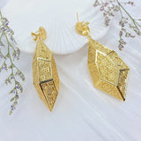 Bohemian Style Plated Hollow Drop Earrings For Women