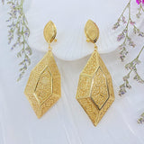 Bohemian Style Plated Hollow Drop Earrings For Women
