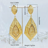 Bohemian Style Plated Hollow Drop Earrings For Women
