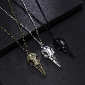Stereo Crow Head Skull Pendant Necklace Chains Christmas Present