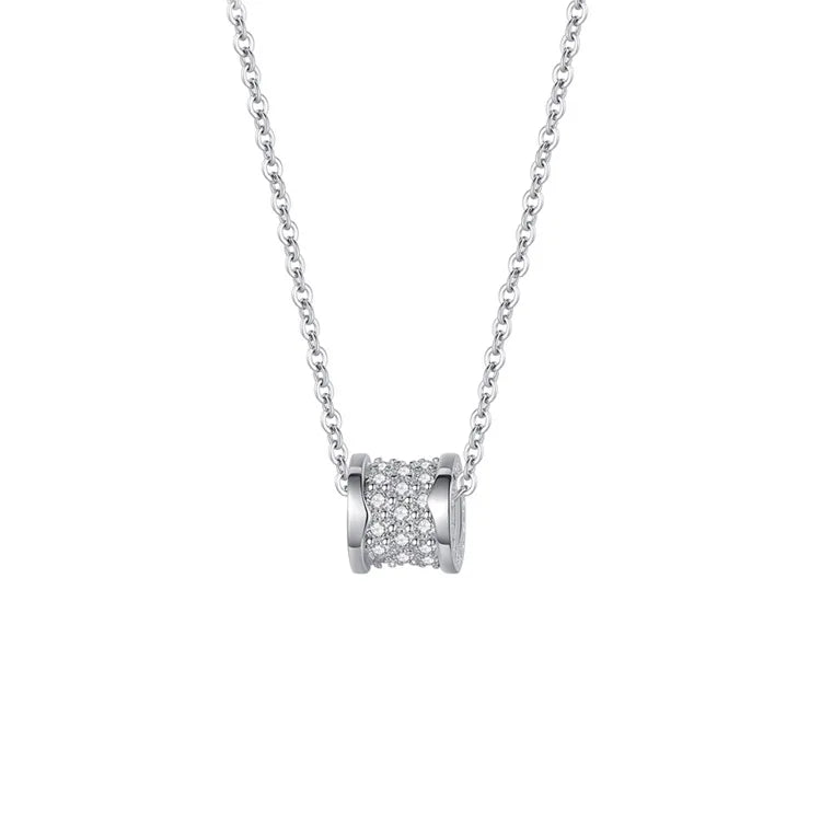 925 Sterling Silver Women Necklace with Sparkling Zircon Pendant