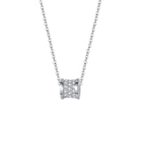 925 Sterling Silver Women Necklace with Sparkling Zircon Pendant