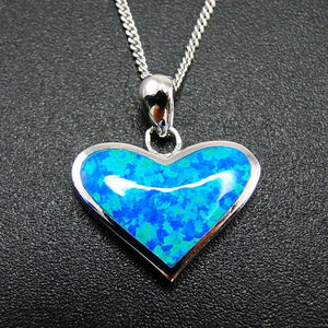 Fire Opal Heart Pendant Necklace 925 Sterling Silver Women's Pendant Necklace