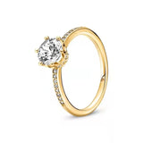 925 Sterling Silver Irregular Star Round Wave Charm Ring