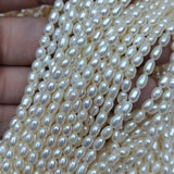 3.5-4mm Rice Pearl DIY Jewelry Necklace Accessory Natural Freshwater Beads