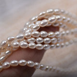 3.5-4mm Rice Pearl DIY Jewelry Necklace Accessory Natural Freshwater Beads