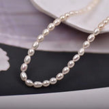 3.5-4mm Rice Pearl DIY Jewelry Necklace Accessory Natural Freshwater Beads