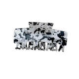Women's Large Rectangular Crab Grid Stripe Acetate Hair Claw Clips