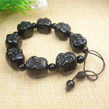 Hand Hetian Cyan Jade Buddha Head Bracelet Jewelry Accessories Men Women