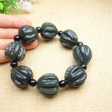 Hand Hetian Cyan Jade Walnut Bracelet Jewelry Gifts