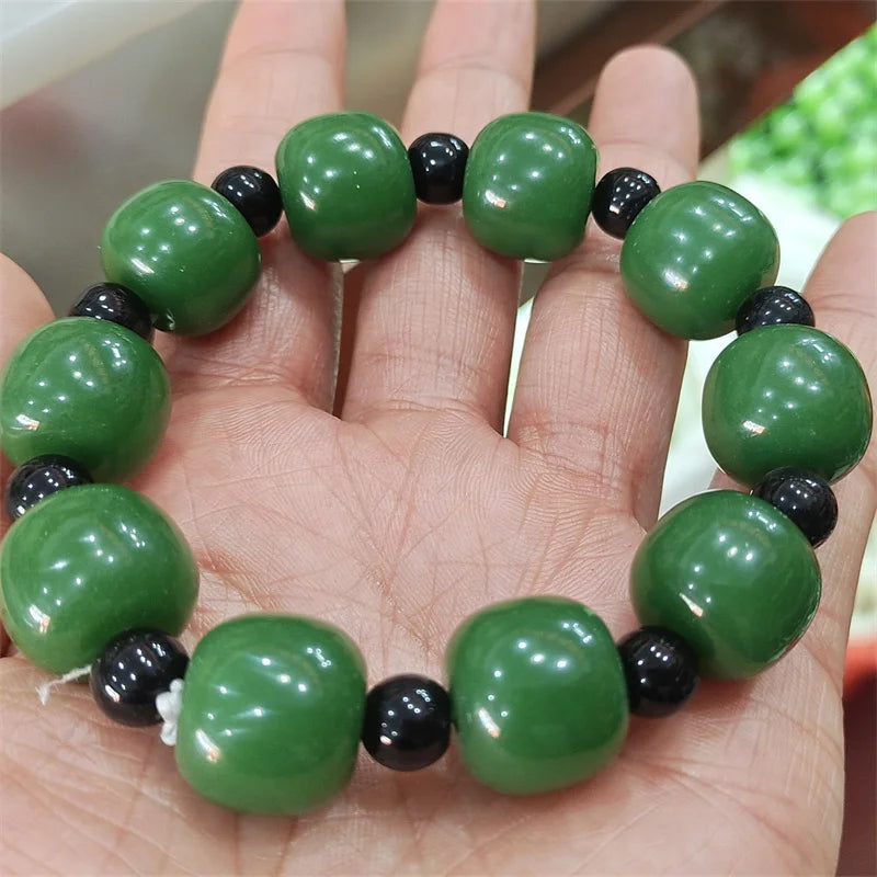 Hand Hetian Jade Bracelet Jewelry Lucky Gift Men Women