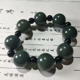 Hetian Jade Buddha Beads Bracelet Cyan Jewelry Men Women Luck Gifts