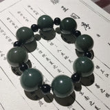 Hetian Jade Buddha Beads Bracelet Cyan Jewelry Men Women Luck Gifts