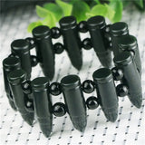 Hand Hetian Jade Bullet Bracelet Cyan Jewelry Men Women Luck Gifts