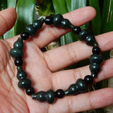 Hetian Jade Gourd Bracelet Cyan Jewelry Men Women Luck Gifts