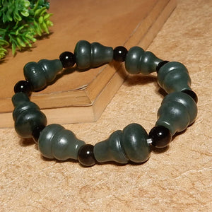Hetian Jade Gourd Bracelet Cyan Jewelry Men Women Luck Gifts