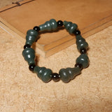 Hetian Jade Gourd Bracelet Cyan Jewelry Men Women Luck Gifts