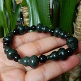 Hetian Jade Gourd Bracelet Cyan Jewelry Men Women Luck Gifts