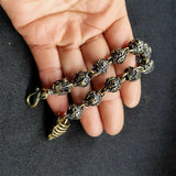 Hand Hetian Brass Buddha Beads Bracelet Men Women Luck Gifts