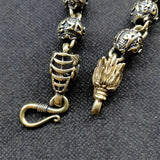 Hand Hetian Brass Buddha Beads Bracelet Men Women Luck Gifts