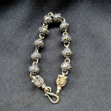 Hand Hetian Brass Buddha Beads Bracelet Men Women Luck Gifts