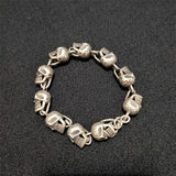 Hand Hetian Silver Skeleton Bracelet Men Women Luck Gifts
