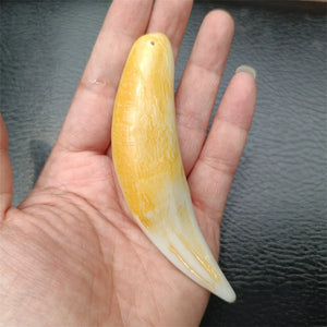 Hand-carve National Style Animal Tooth Necklace Pendant Jewelry MenWomen Luck