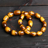 Hand-Carve Jade Tiger Eye Stone Barrel Beads Bracelet Jewelry