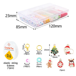 Boxed Christmas Pendant Acrylic Letter Beads Rice Beads Set