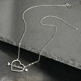 Heart Cupid's Arrow Name Pendant Necklace