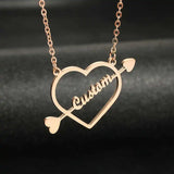 Heart Cupid's Arrow Name Pendant Necklace