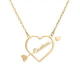 Heart Cupid's Arrow Name Pendant Necklace