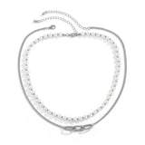 Hip Hop Retro Pearl Double Chain Necklace